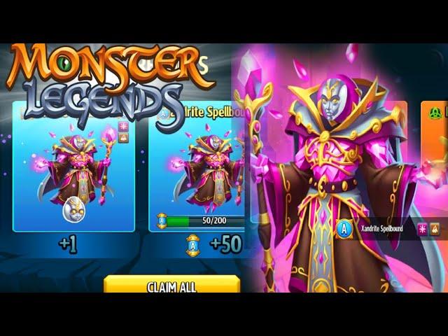 Monster Legends get Xandrite Spellbound + 8000 Tickets FREE! conjuring treasure cave