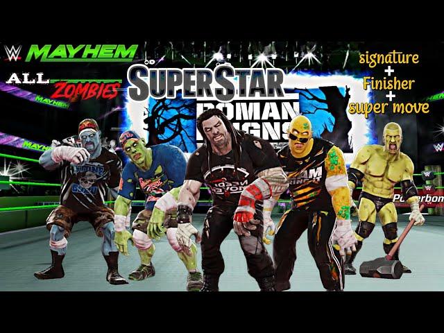 WWE MAYHEM All Zombies Superstar Signature+finisher+super move