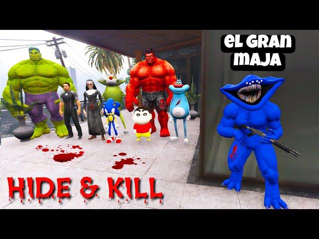 Oggy And Jack Playing Hide And Kill With El Gran Maja in Gta 5 | Hide And Seek