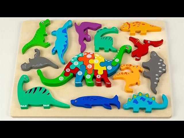 Best Learning Numbers, Counting 1 - 10 with Dinosaur Puzzle | Preschool Toddler Learning Toy Video