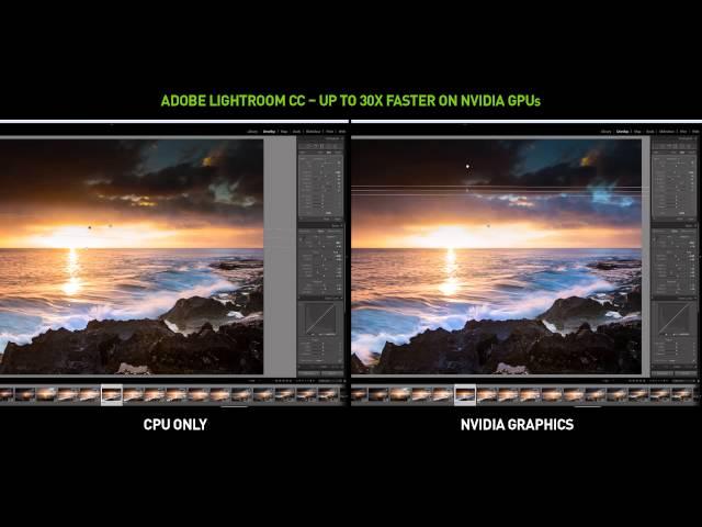 Adobe Lightroom CC: NVIDIA GPUs vs. CPU