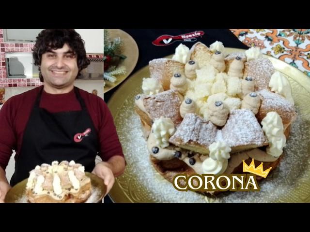 Corona di Pandoro farcito con crema al caffè ( base mascarpone ) 