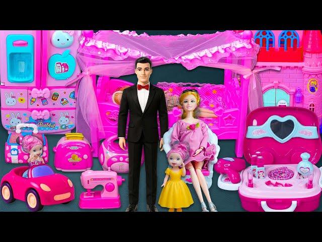 20 Minutes Satisfying With Unboxing Cute Barbie Princess Bedroom and Appliances Set ASMR Review