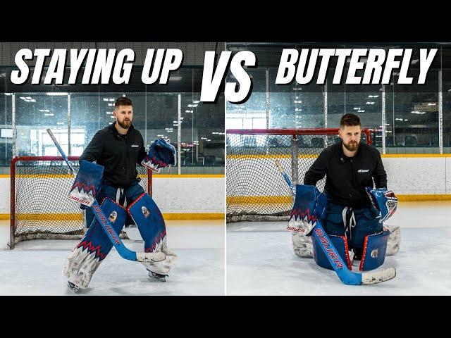 When To Stay Up Vs. When To Go Into Butterfly - Hockey Goalie Beginner Tips