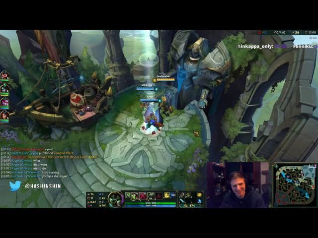 Hashinshin feeds, flames his jungler and goes afk