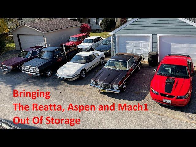 Bringing the Dodge Aspen, Mustang Mach1 and Buick Reatta out of storage.