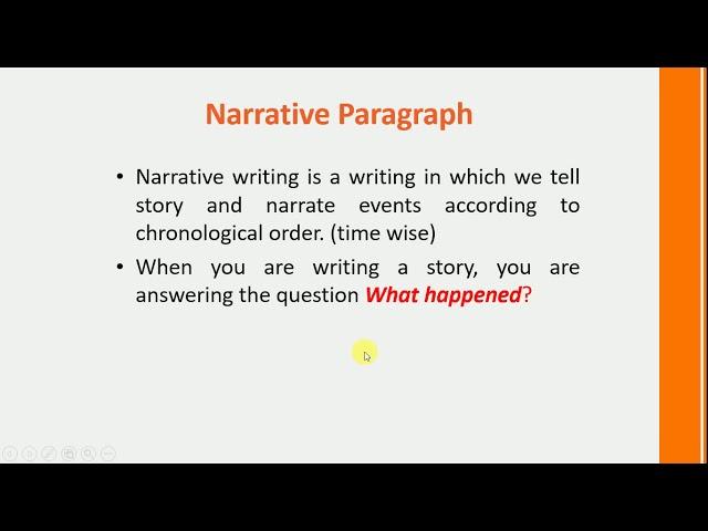 Narrative Paragraph