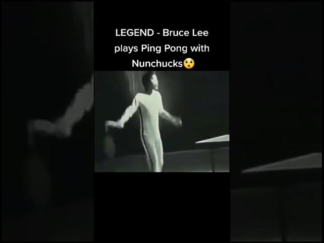 Bruce Lee plays ping pong with nunchucks ￼