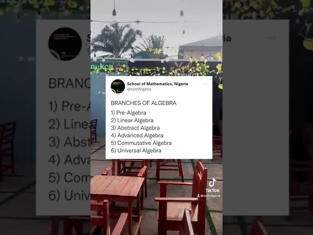 Branches of Algebra | School of Mathematics, Nigeria