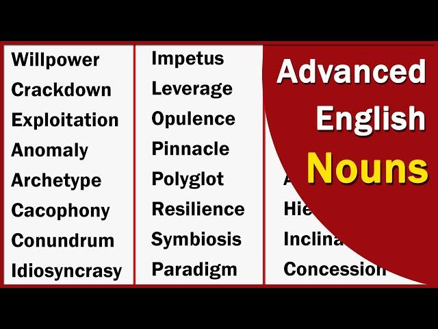 Advanced Nouns in English | Improve Your English Vocabulary