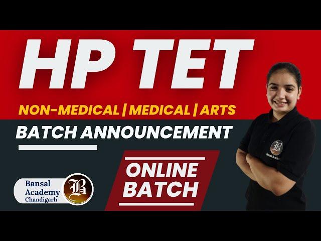 HP TET Batch Announcement - Bansal Academy