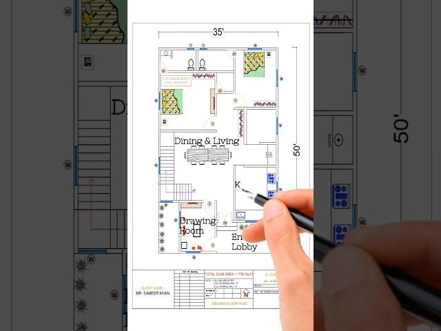 1750 Sqft 2bhk house design with 3D elevation | #housedesign #houseplans #2bhkhouseplan