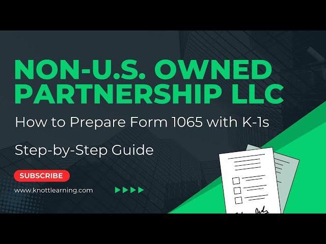 Foreign Owned Multi-Member LLC - Form 1065 Reporting for Nonresidents