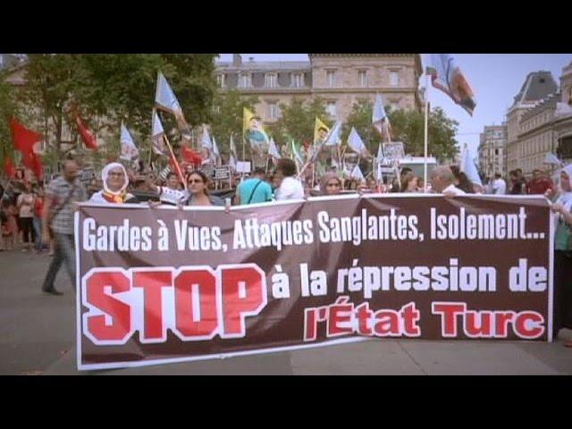 Kurds in France and Germany protest against Turkish military actions