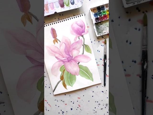 It's a slow process, but quitting won't speed itup #artprocess #watercolorprocess #magnolia #art