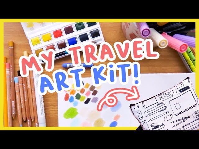 My Travel Art Supplies Kit for holiday + my homemade sketchbook! ️