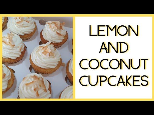 Lemon cupcakes with coconut cream cheese frosting