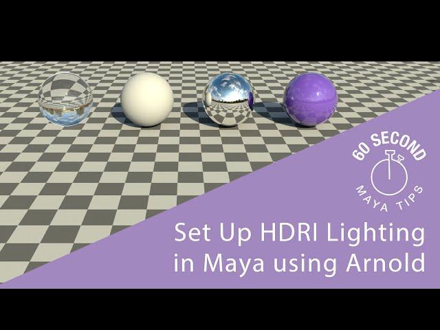 HDRI Lighting in Arnold for Maya -  60 second Maya Tutorials