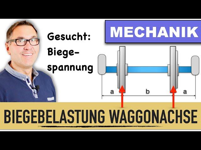 Maximale Biegespannung in einer Achse | maximales Biegemoment | Auflagerkräfte | Querkraftverlauf