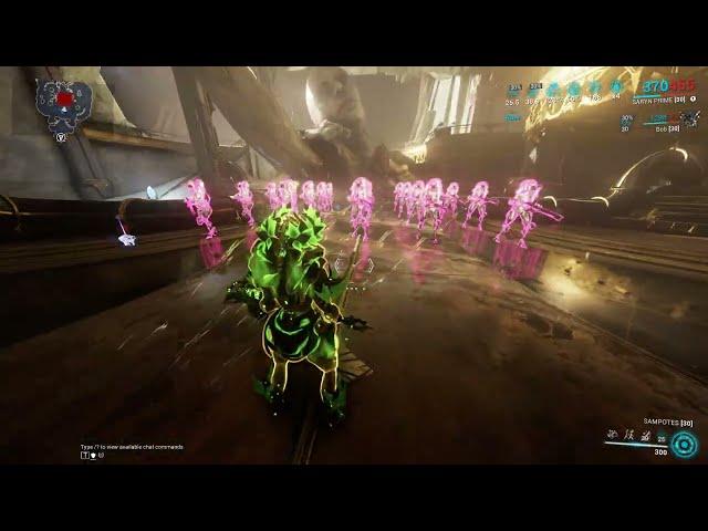 Warframe  -  Moddless Saryn VS lvl 205 Steel Path