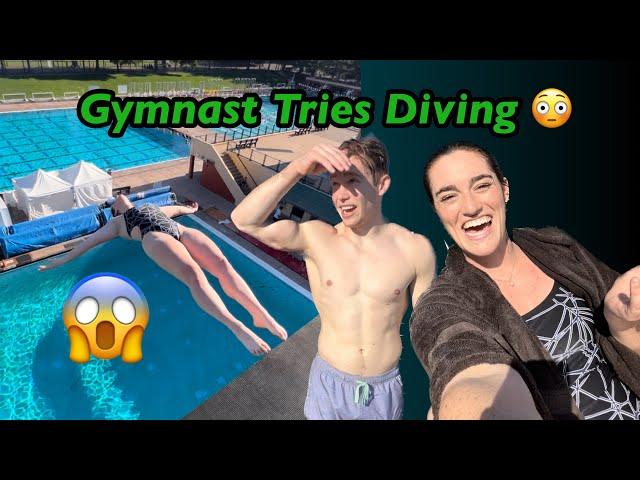 Pro Gymnast Tries Diving (Terrifying) 