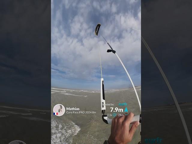 Core pace pro 8m sent jump 30-35 knots #kitesurf #kitesurfing #corekites #jump #lieuweboards