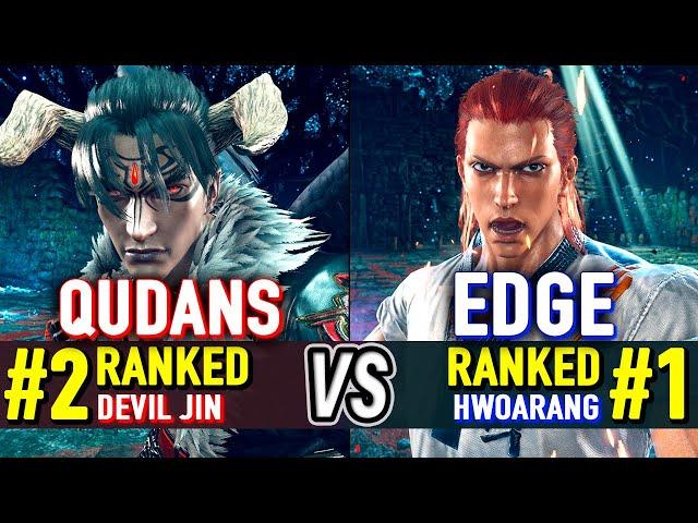 T8  QUDANS (#2 Ranked Devil Jin) vs EDGE (#1 Ranked Hwoarang)  Tekken 8 High Level Gameplay