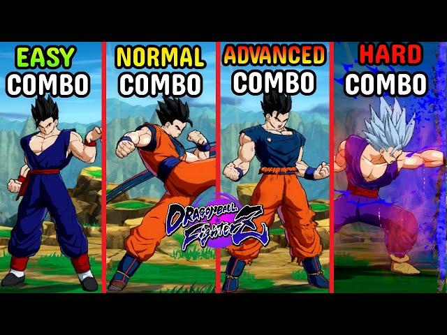 DBFZ New Combo - Easy vs Normal vs Hard Combos with GOHAN!