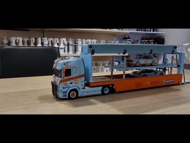 STAR MODEL - 1/64 - SCANIA S730 V8 TRANSPORT TRAILER - GULF