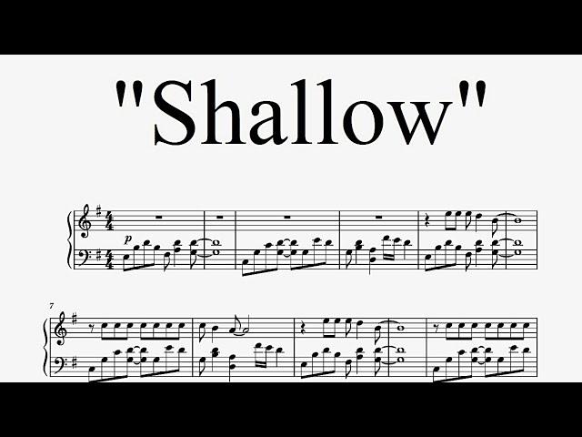 "SHALLOW" - Lady Gaga & Bradley Cooper (easy piano)