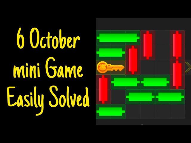 6 October Mini Game 100% Easily Solved Today| Hamster Kombat Mini Game 6 October 6 October Mini Game