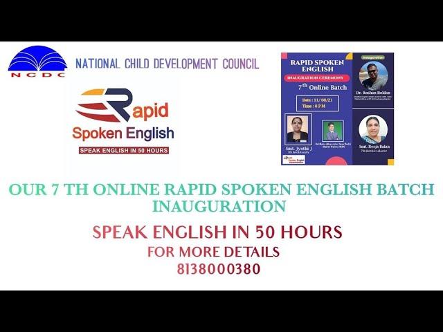 RAPID SPOKEN ENGLISH MONTESSORI TEACHER TRAINING COURSE NCDC | DIPLOMA EDUCATION ONLINE CLASS 2022