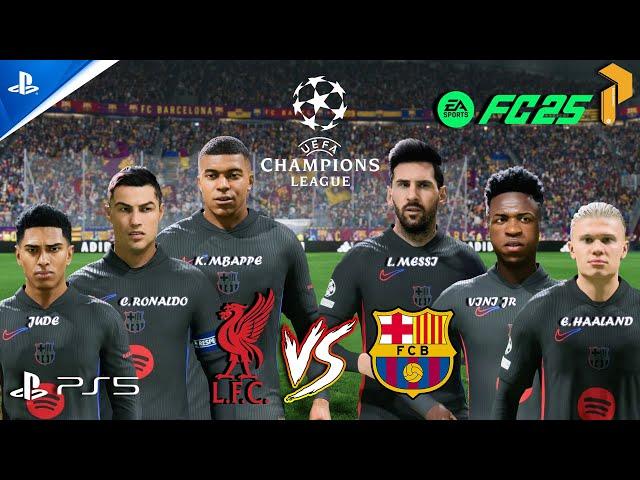 FC 25 - Liverpool Vs. Barcelona Ft. Ronaldo, Messi, Mbappe | Final Champions 24/25 | PS5™ [4K60]