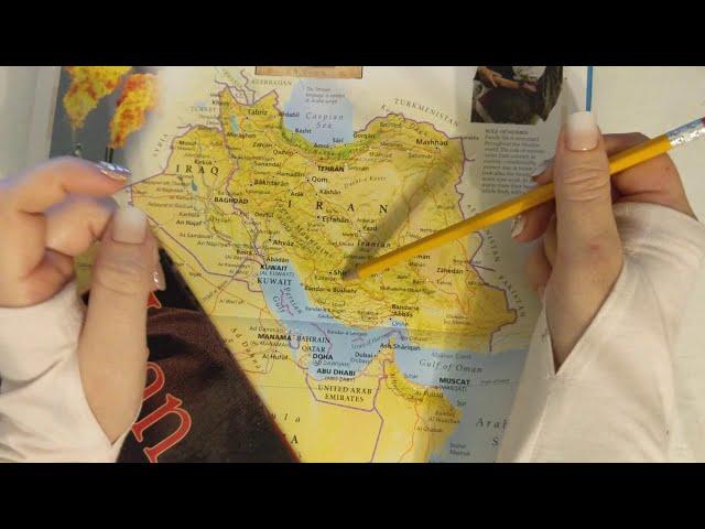 ASMR ~ Iran History and Geography ~ Soft Spoken Page Turning