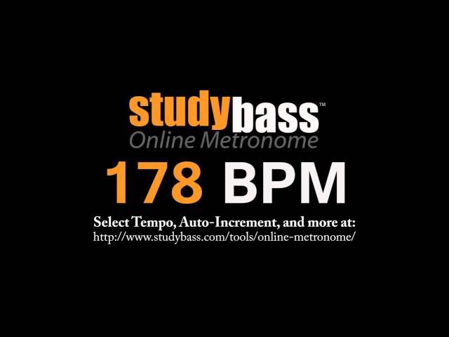 178 BPM Online Metronome (3 min) | StudyBass