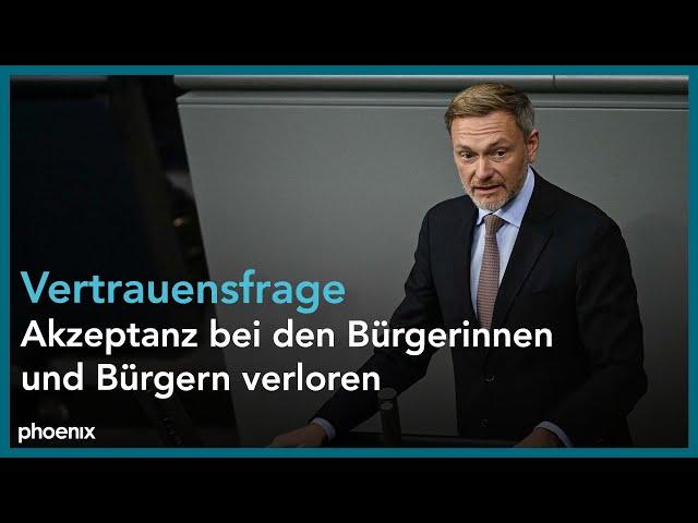 Rede von Christian Lindner zur Vertrauensfrage von Olaf Scholz am 16.12.24