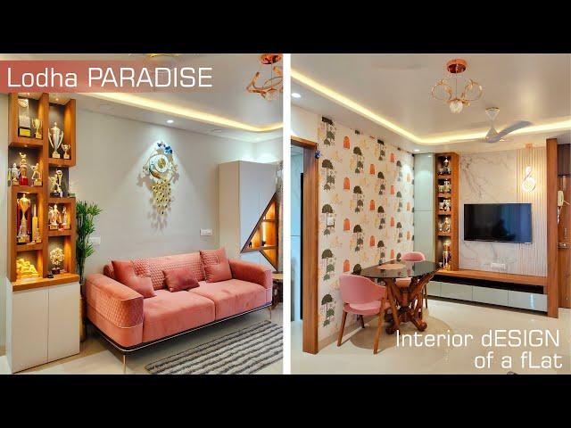 Interiordesign of A flat at |Lodha Paradise Thane | LivingRoom |Bedroom Design |Tvunit Ideas