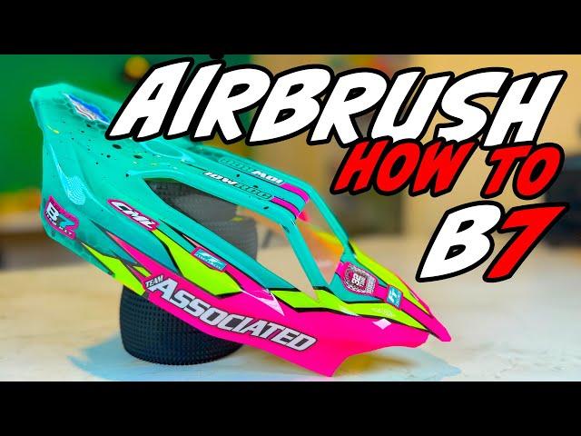 Learning A New Technique! RC Body Painting..Team Associated B7 Bodyshell Airbrushing