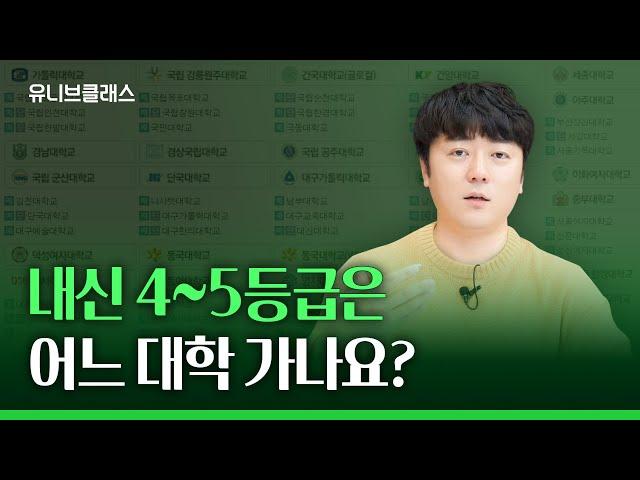 중위권 주목! 내신 4~5등급이 갈 수 있는 대학 모두 정리해봤습니다. [입시이야기]