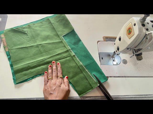 simple and easy blouse back neck design cutting and stitching| chaukoni gala blouse design| blouse