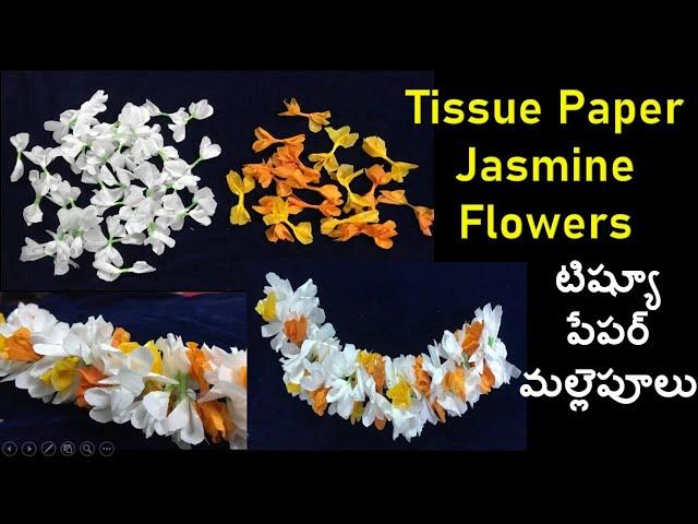 Tissue Paper Jasmine Flowers / How to make Jasmine flowers with tissue paper /Tissue paper Crafts