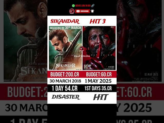 Hit3 VS Sikandar Movie Box Office Collection 🫡 || #hit3 #sikandar #review #movie #film #boxoffice