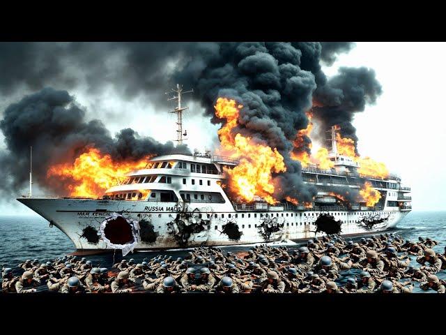 13 Minutes Ago! North Korean Cruise Ship Carrying 6,000 Troops Destroyed by US