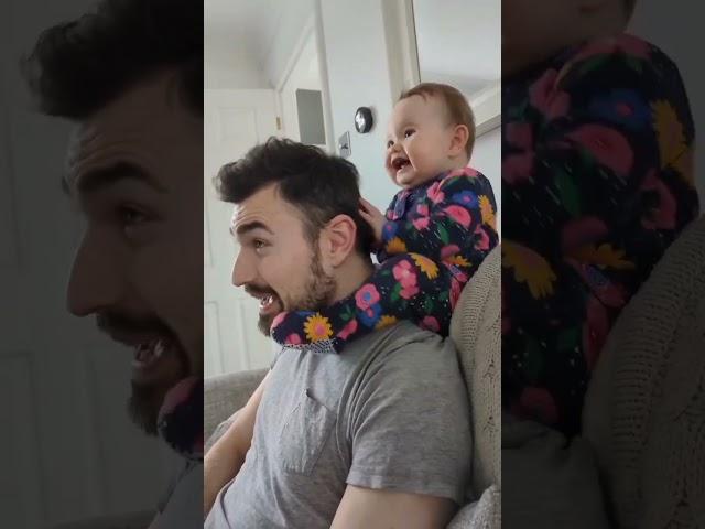 Baby and Daddy Funny Moments  || Cute babies video || #shorts #cute #baby #dad