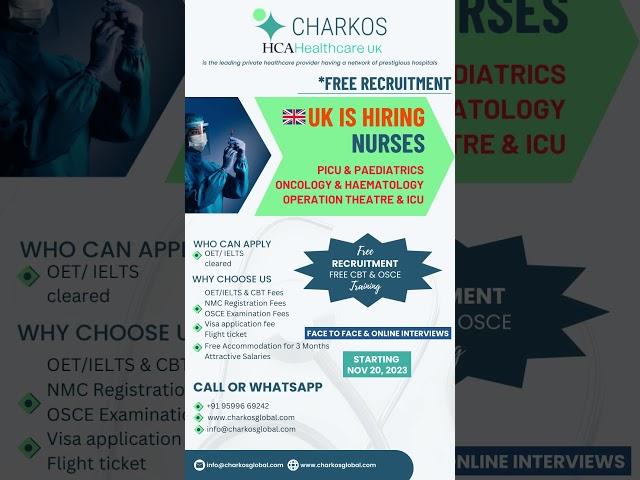 Nursing Vacancies in UK - November 2023 - Elevate your Nursing Career with Charkos #charkos #nurses