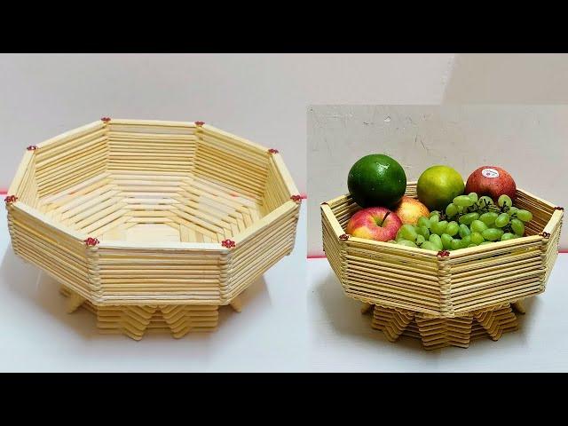 DIY Fruit Basket  With Ice Cream Sticks| DIY Multipurpose Box With Popsicle Sticks | Diy Crafts