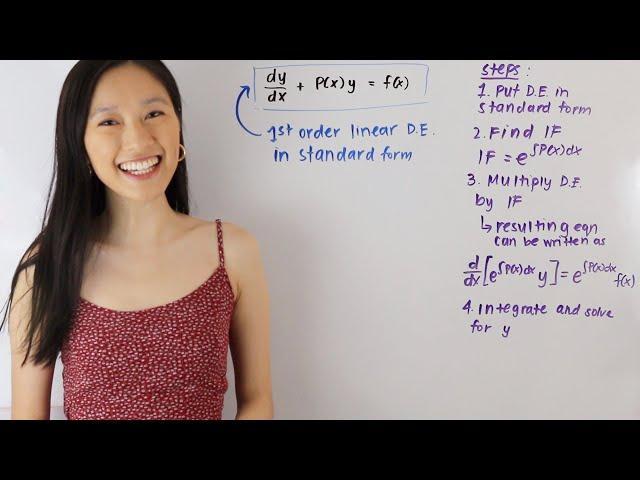 First Order Linear Differential Equations - integrating factor | mathwithjanine