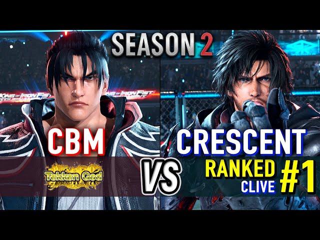 T8  CBM (Jin) vs CRESCENT (#1 Ranked Clive)  Tekken 8 (SEASON 2) High Level Gameplay