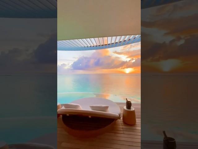 The Maldives  ️  Where I wanna be! #maldives #maldivesresorts #beach #villa #travel #viralvideo