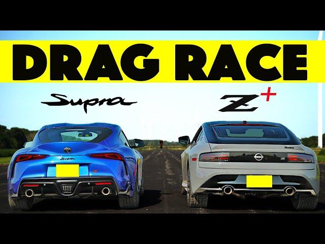 Finally A Win?? Lightly Modified 2023 Nissan Z vs 2023 Toyota Supra GR. Drag and Roll Race .